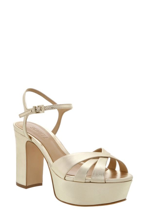 シュッツ レディース シューズ ヒール プラットフォーム サンダル Schutz Keefa Platform Sandal Platina