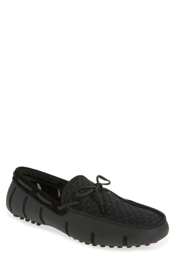 スウィムス メンズ シューズ スリッポン・ローファー Swims Woven Driving Loafer Black ブラック