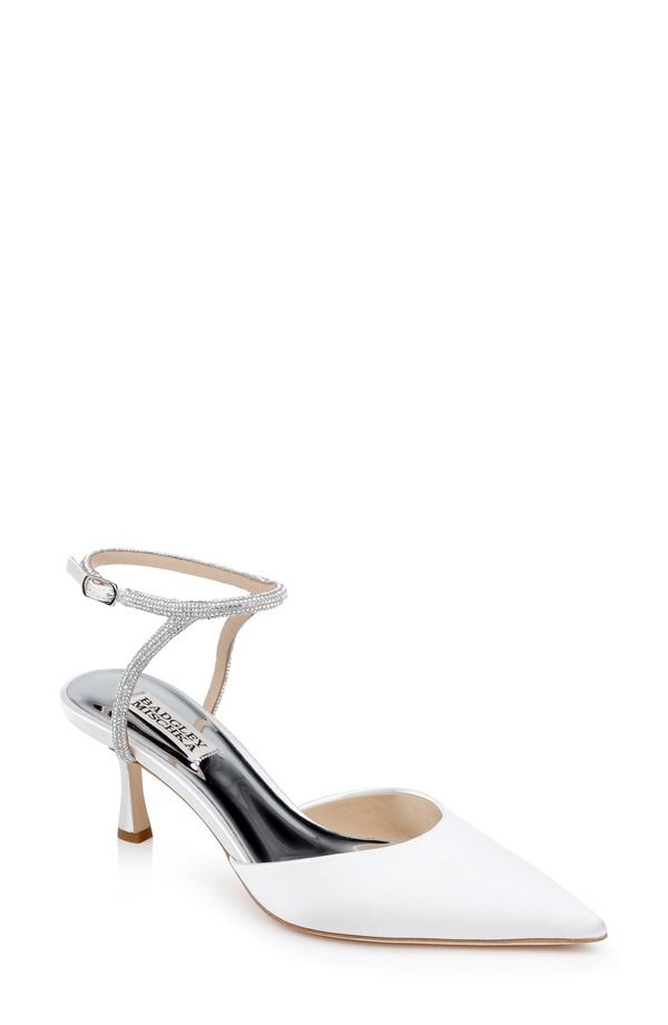 バッドグレイミッシカ レディース シューズ ヒール アンクル Badgley Mischka Collection Autumn Pointed Toe Ankle Strapump White Sa