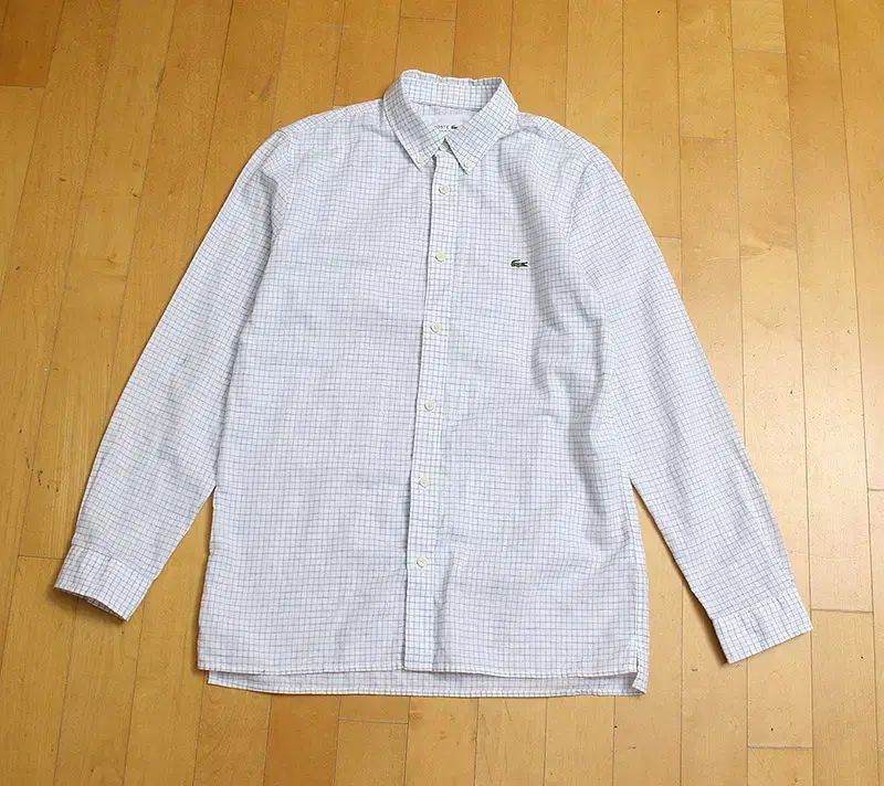 LACOSTE ラコステ CHECK チェック リネン シャツ 95程度 /SL_1627