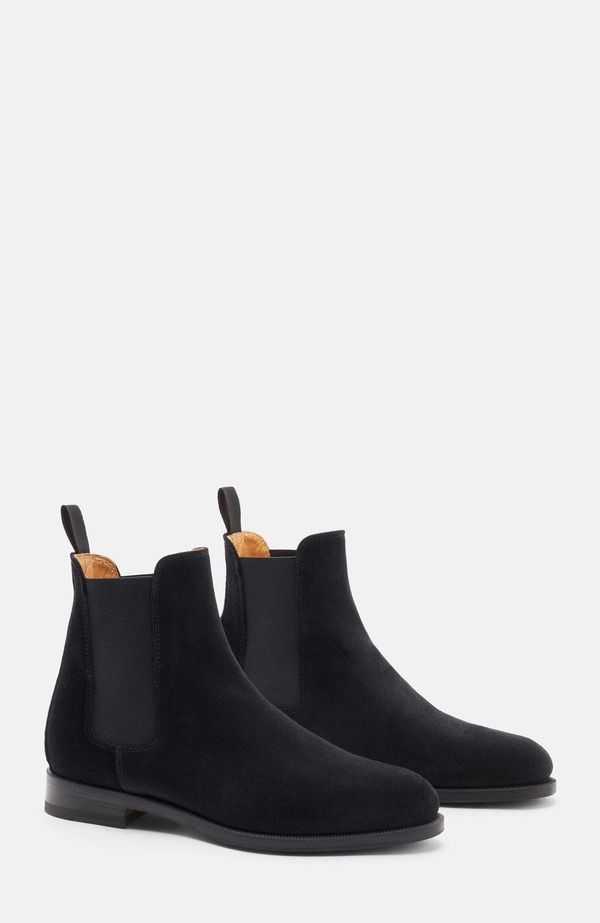 スカロッソ レディース シューズ ブーツ・レインブーツ チェルシーブーツ チェルシー SCAROSSO Elena Chelsea Boots Black Suede ブラック