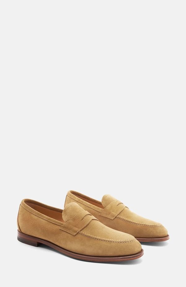 スカロッソ メンズ シューズ ローファー SCAROSSO Stefano Loafers Beige Suede ベージュ