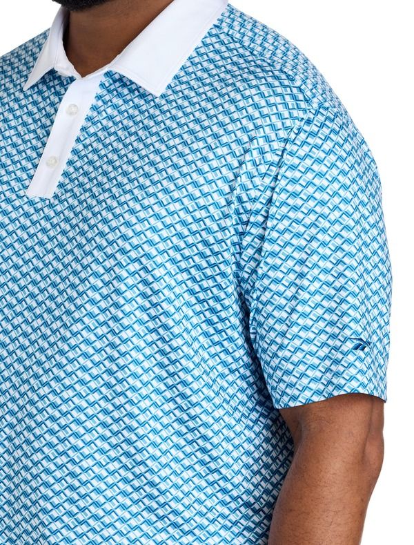 リーボック メンズ トップス ポロシャツ プリントール コントラスト Reebok Big Tall ContrastPlacket Diamond Printed Polo Shirt Warped