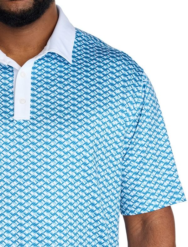 リーボック メンズ トップス ポロシャツ プリントール コントラスト Reebok Big Tall ContrastPlacket Diamond Printed Polo Shirt Warped