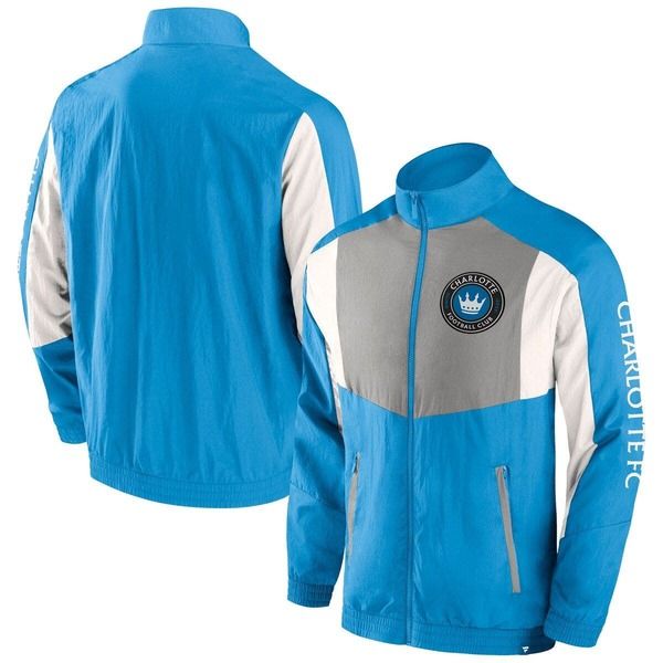 ファナティクス メンズ アウター ジャケット・ブルゾン Mens Fanatics Branded Blue Charlotte FC Net Goal Raglan FullZip Track Ja