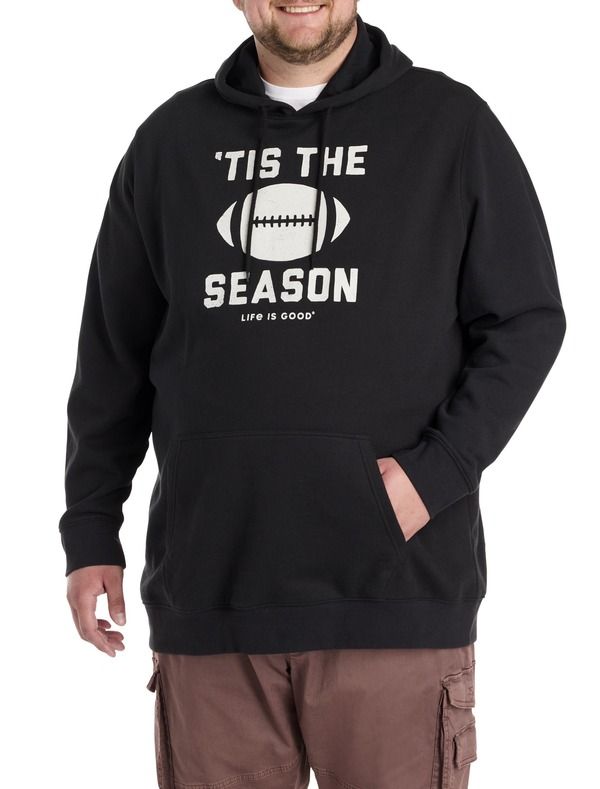 ライフイズグッド メンズ アウター パーカー・スウェットール LIFE IS GOOD Big Tall Tis The Season Hoodie Black ブラック