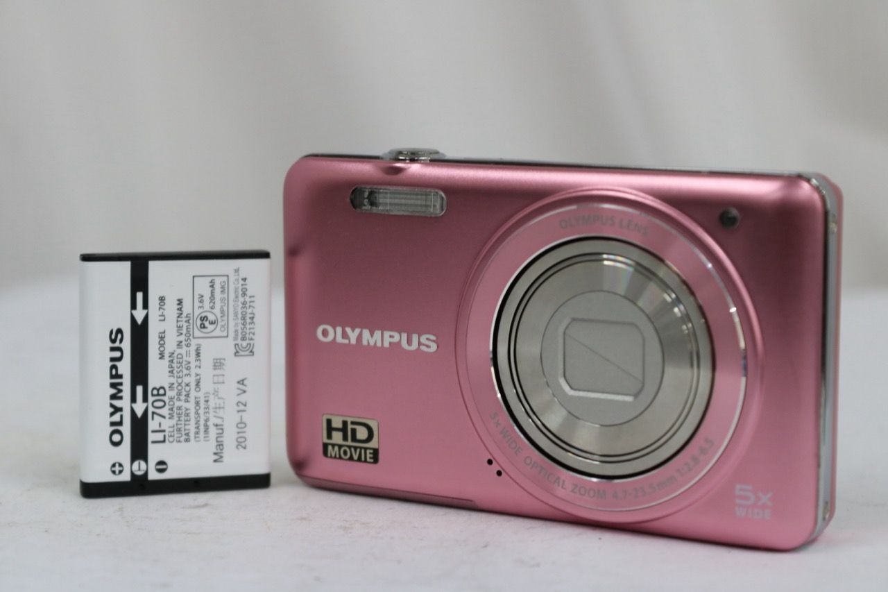 [Return Guarantee] Olympus Olympus VG-140 5x pink compact digital camera with battery e14230