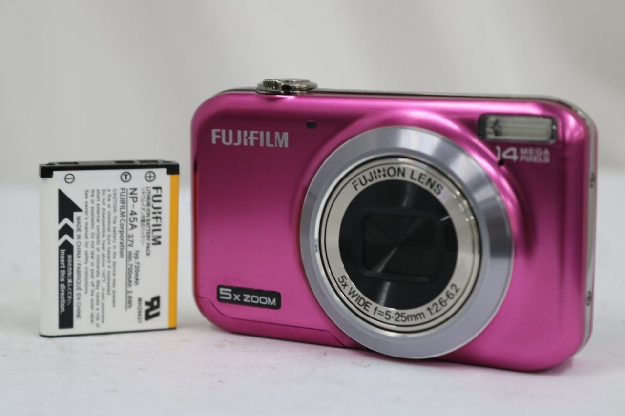 【返品保証】 フジフィルム Fujifilm FINEPIX JX 5x ピンク バッテリー付き コンパクトデジタルカメラ e14233