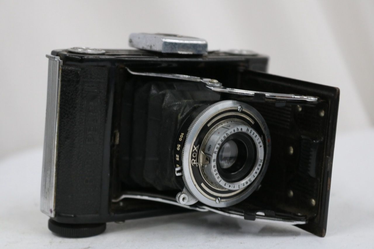 【訳あり品】 ROX BABY PEARL Hexar 50mm F4.5 蛇腹カメラ e14246