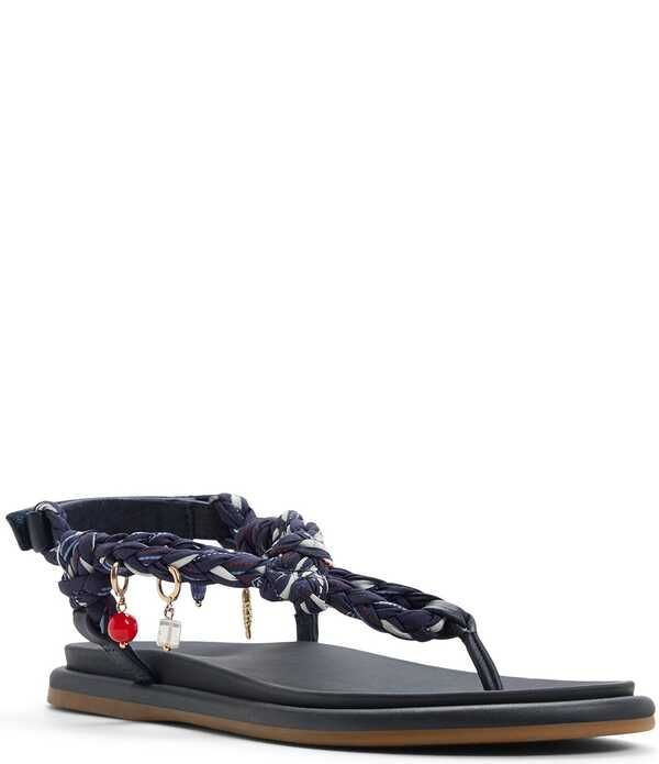 スペリー レディース シューズ サンダル プリント アンクル Sperry Isla Nautical Print Rope Charm Ornamented TBar Ankle Wrap Sand