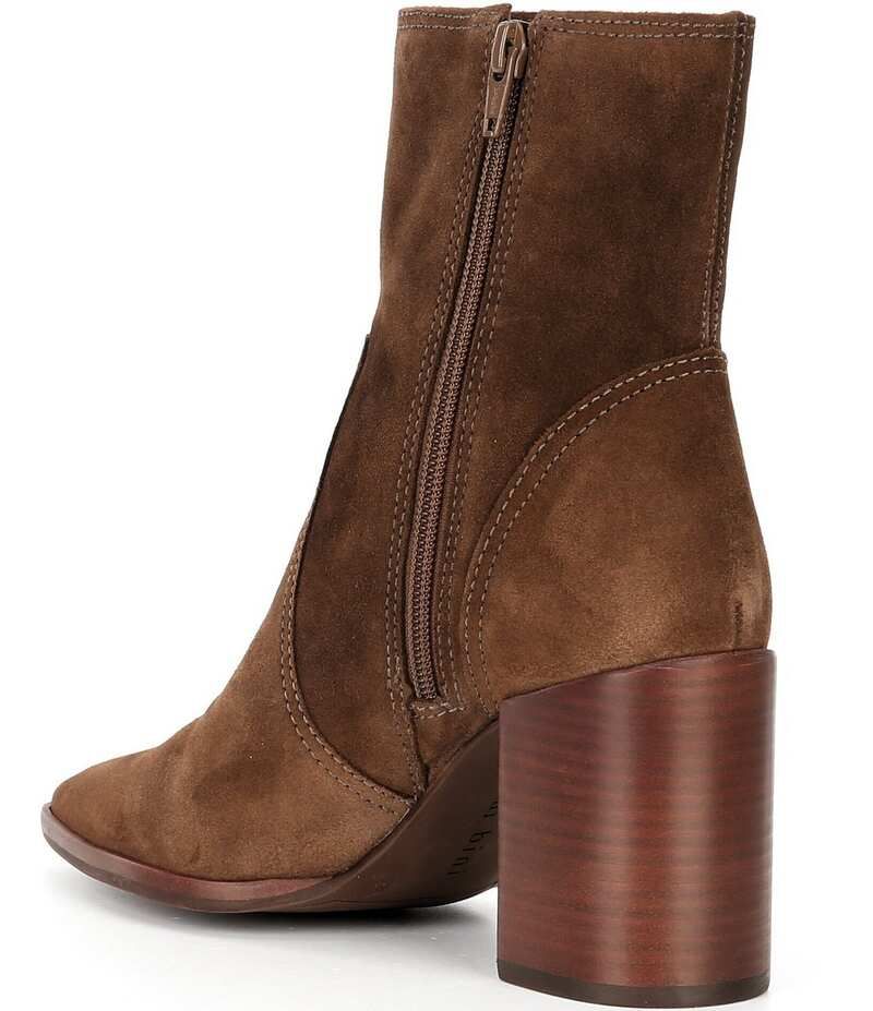 ジャンビニ レディース シューズ ブーツ・レインブーツ スエード ブーツ ヒール Gianni Bini Darnold Suede Block Heel Booties Toasted Graham
