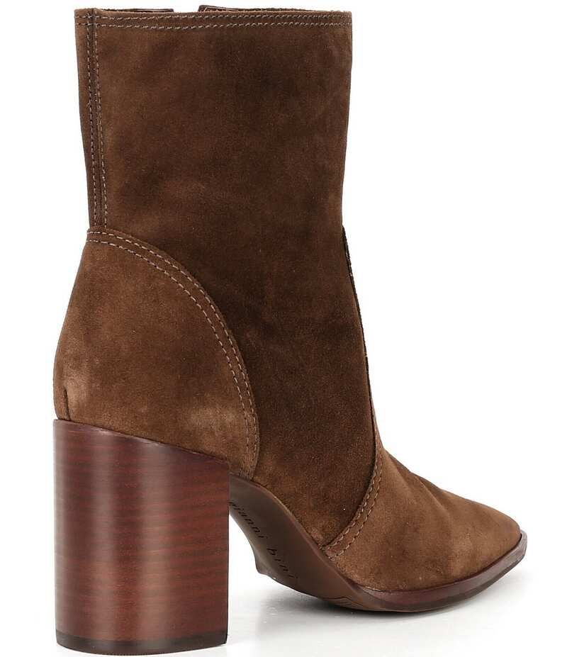 ジャンビニ レディース シューズ ブーツ・レインブーツ スエード ブーツ ヒール Gianni Bini Darnold Suede Block Heel Booties Toasted Graham