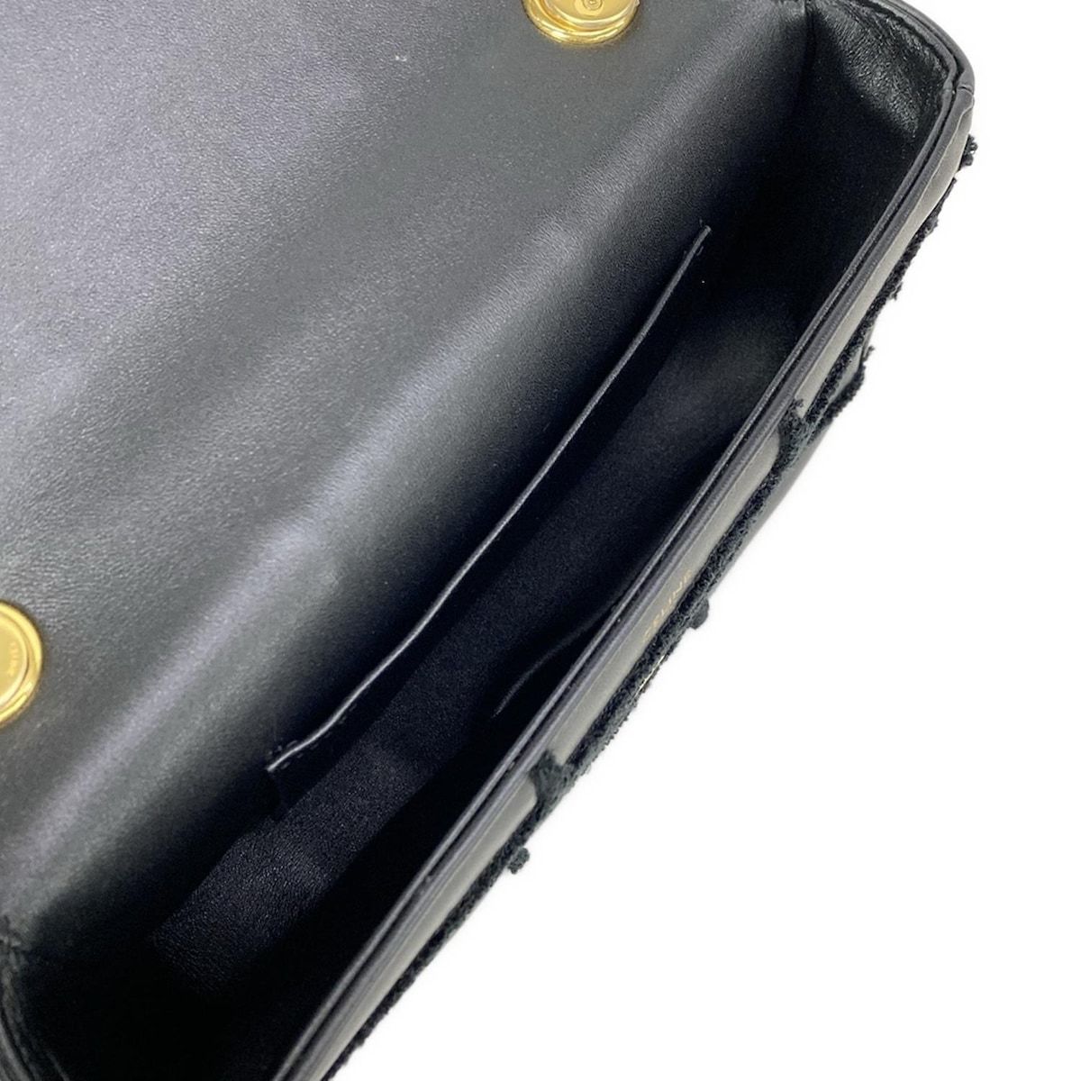 CELINE(セリーヌ) ショルダーバッグ マトラッセ モノクローム 黒 チェーンショルダー レザー