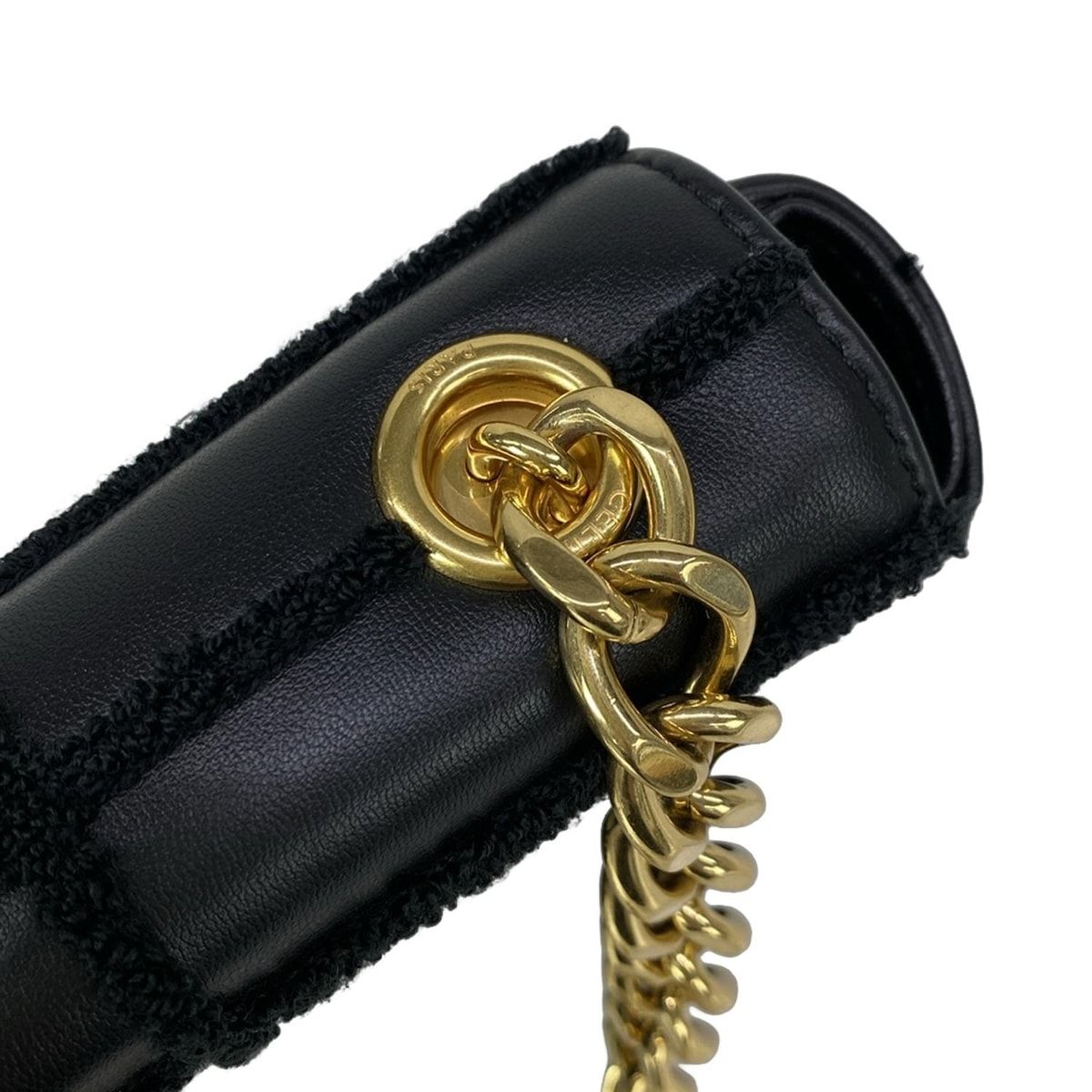 CELINE(セリーヌ) ショルダーバッグ マトラッセ モノクローム 黒 チェーンショルダー レザー