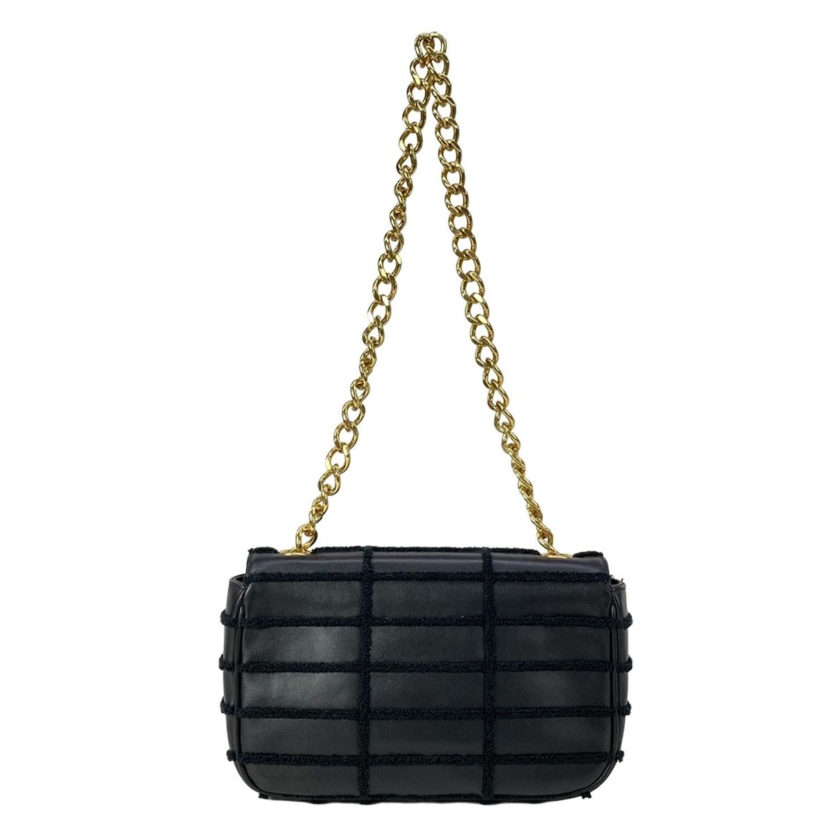 CELINE(セリーヌ) ショルダーバッグ マトラッセ モノクローム 黒 チェーンショルダー レザー