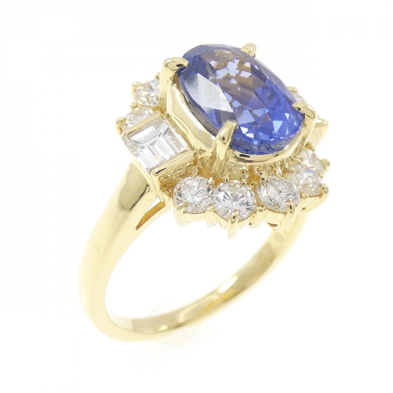 K18YG 非加熱 サファイヤ リング 2.87CT スリランカ産