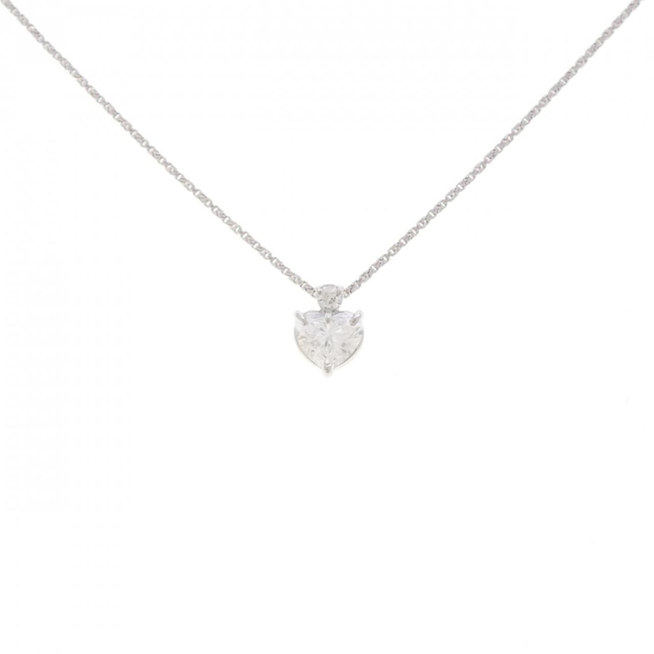 K18WG ダイヤモンド ネックレス 0.528CT D IF ハートシェイプ