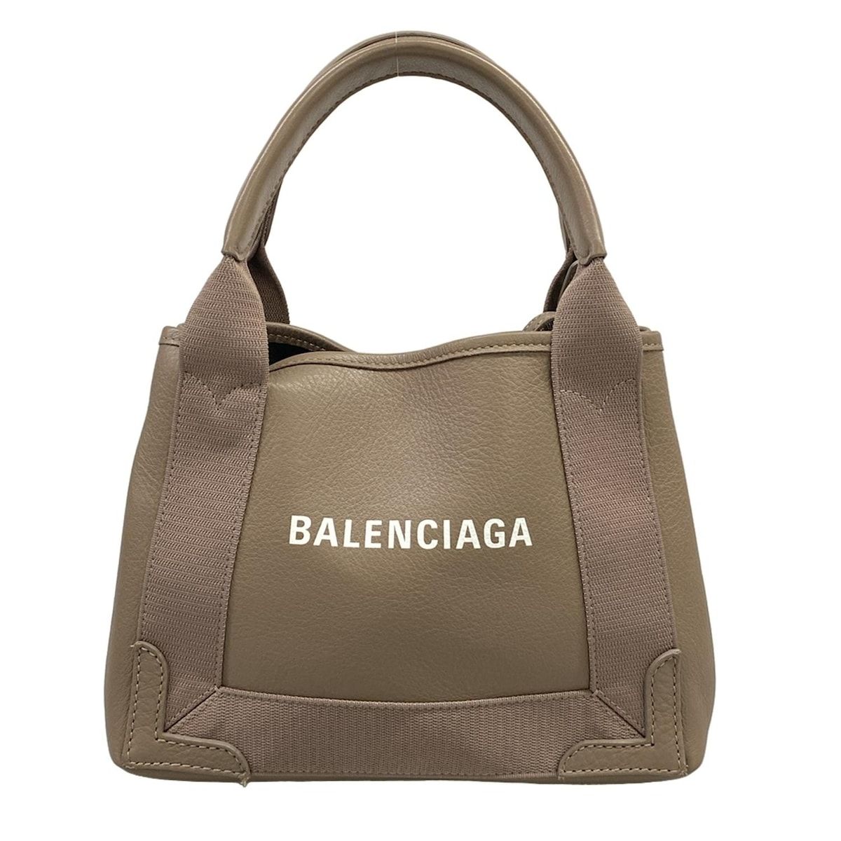 BALENCIAGA(バレンシアガ) トートバッグ ネイビーカバスXS 390346 グレージュ レザー