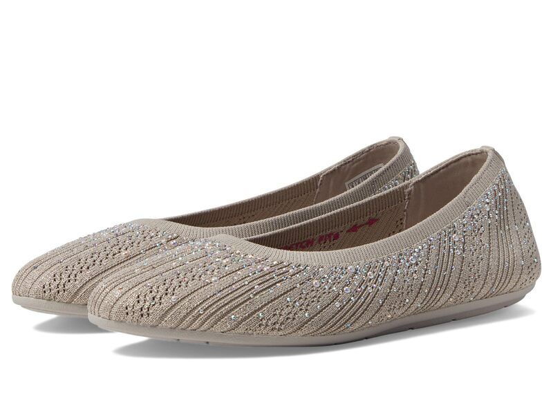 スケッチャーズ レディース シューズ サンダル SKECHERS Cleo 20 Glitzy Daze Taupe Sparkle トープ