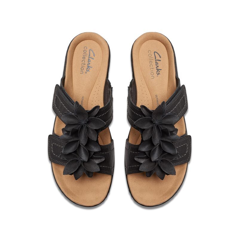 クラークス レディース シューズ ヒール Clarks Merliah Raelyn Black Leather ブラック