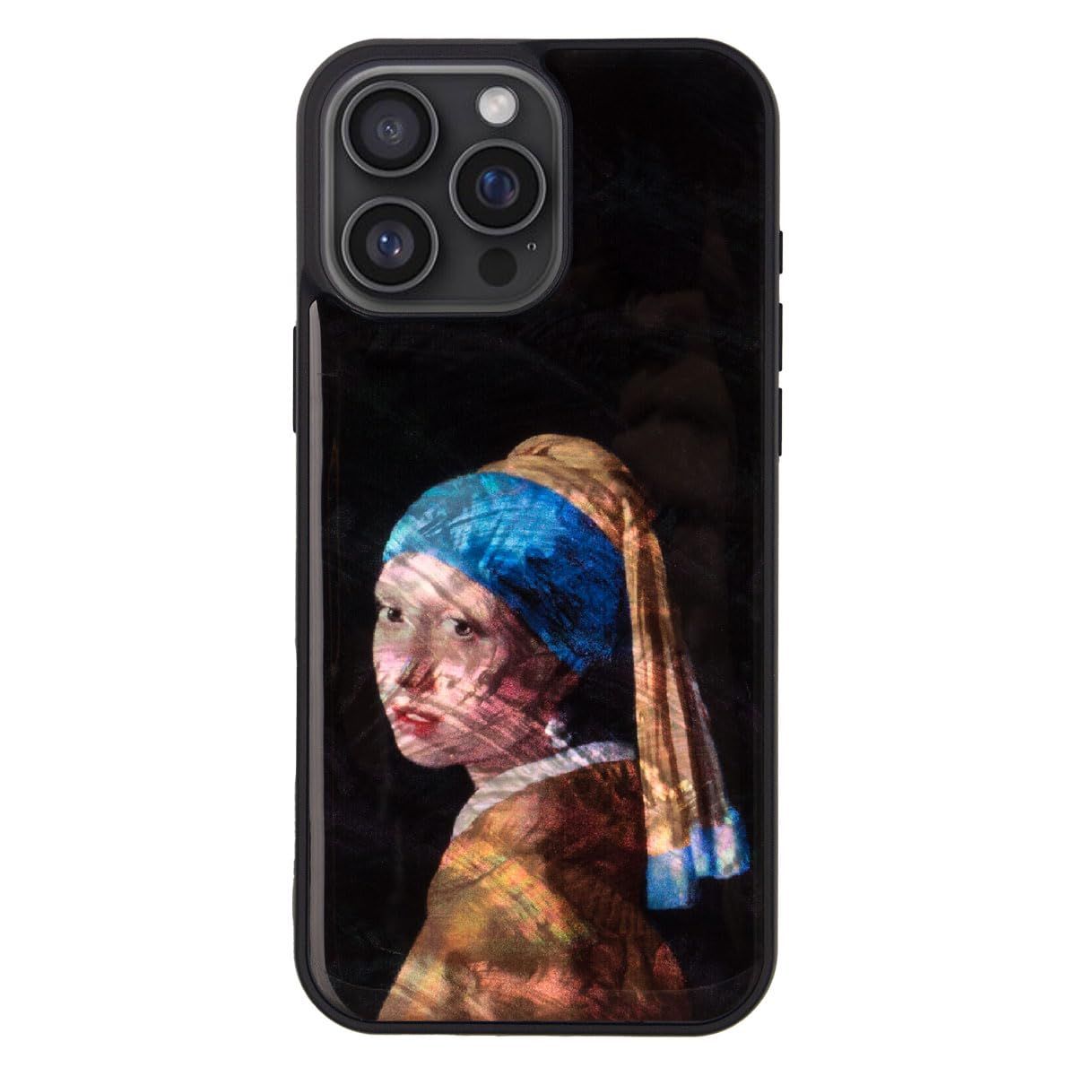 ikins iPhone 16 Pro Max ケース 天然貝 真珠の耳飾りの少女 [ パール 光沢 表面コーティング加工 着脱しやすい ストラップホール付き ワイヤレス充電 ] 名画シリーズ アイフォン 保護カバー I27092i16PM 【国内正規品】
