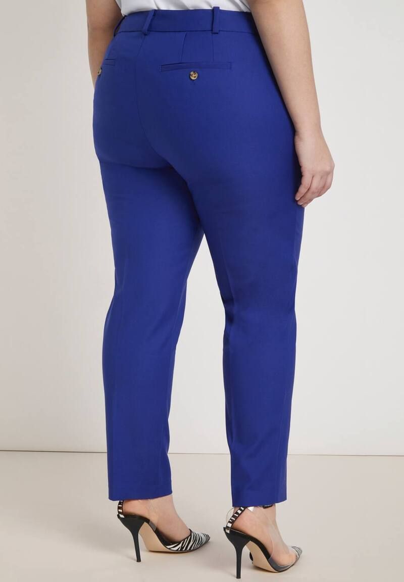 エロクイ レディース ボトムス カジュアルパンツ プラスサイズ Eloquii Womens Plusize Kady Fit Doubleweave Pant Classic Navy ネイビー｜カジュアルパンツ