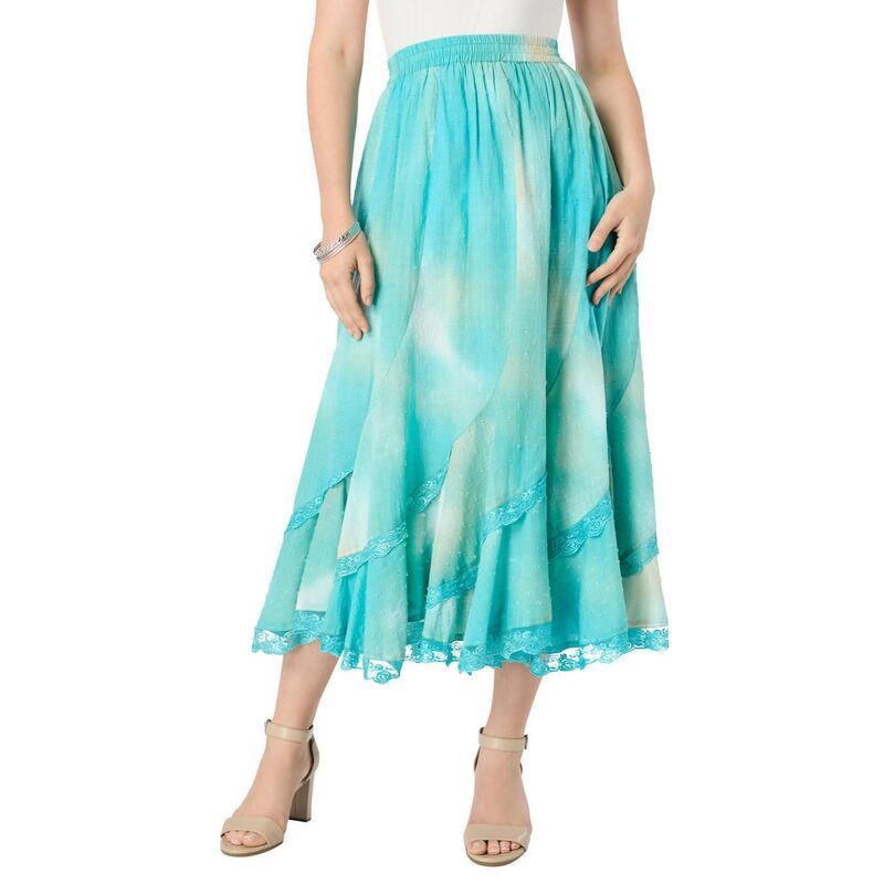 ロアマンズ レディース ボトムスカート プラスサイズ Roamans Womens Plusize French Skirt Ocean Soft Mist
