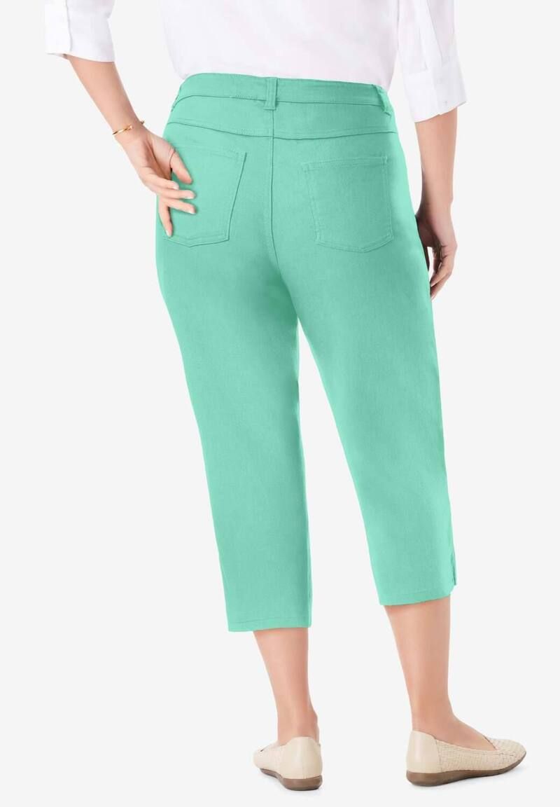 ウーマン ウィズイン レディース ボトムス カジュアルパンツ プラスサイズ プチ デニム キャップ ジーンズ Woman Within Plusize Petite Stretch Denim Fiv ウーマン ウィズイン レディース ボトムス カジュアルパンツ プラスサイズ プチ デニム キャップ ジーンズ Woman Within Plusize Petite Stretch Denim Fiv