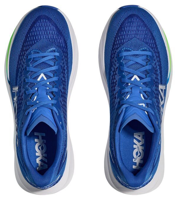 ホカオネオネ メンズ シューズ スニーカー HOKA Mens Mach 7 Running Shoes Cobalt BlueNeon Green ブルー｜詳細画像