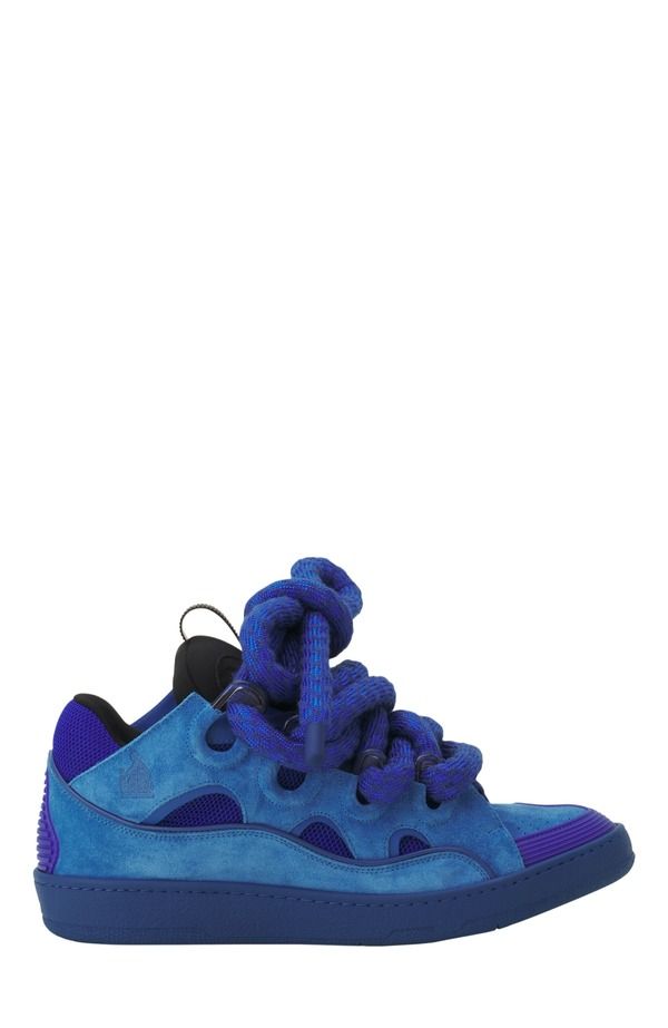 ランバン レディース シューズ スニーカー レース レザー Lanvin Curb Sneakers In Leather With Snake Laces BlueBlack ブラック