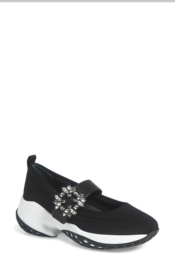 ロジェ・ヴィヴィエ レディース シューズ スニーカー Roger Vivier Viv Run Strass Mary Jane Sneaker Nero