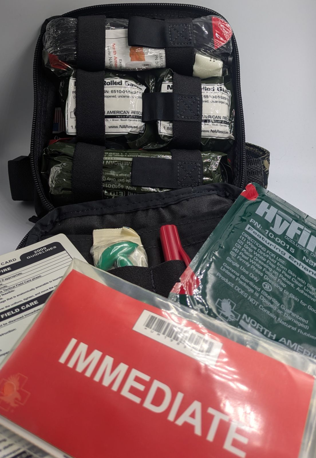 【実物中古】NORTH AMERICAN RESCUE レッグメディックポーチ（医療用具一式付）