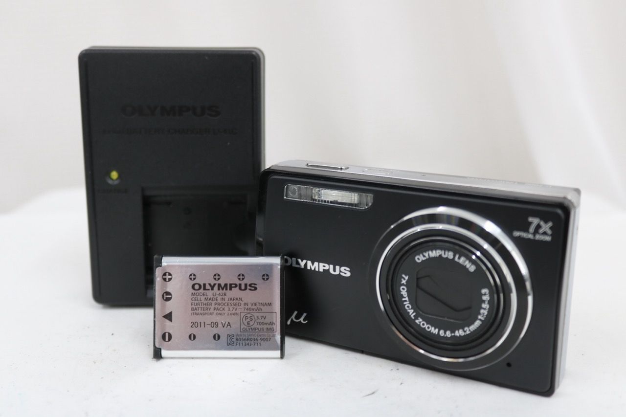 【返品保証】 オリンパス Olympus μ-7000 ブラック 7x バッテリー チャージャー付き コンパクトデジタルカメラ e14290