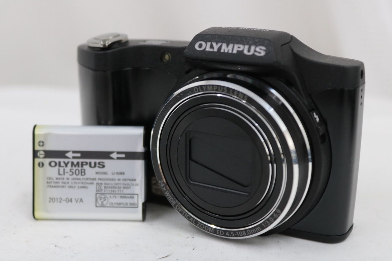 【返品保証】 オリンパス Olympus SZ-14 ブラック 24x バッテリー付き コンパクトデジタルカメラ e14293