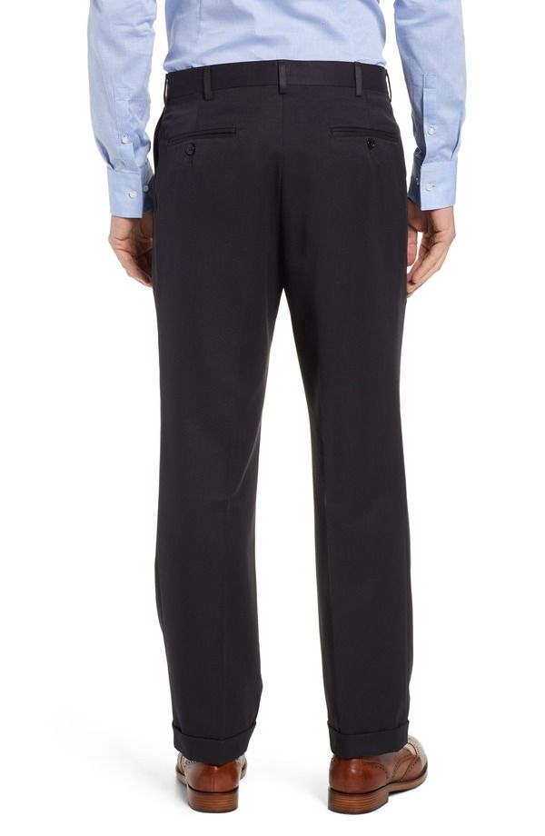 ベール メンズ ボトムス カジュアルパンツ プリーツ Berle Classic Fit Pleated Microfiber Performance Dress Pants Black ブラック