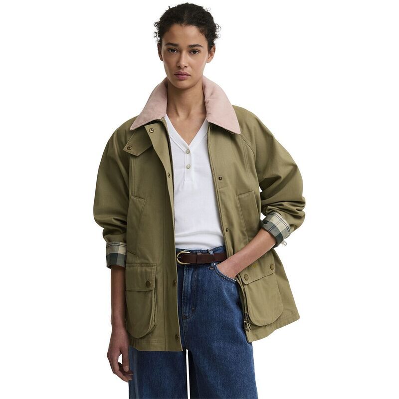 バブアー レディース アウター ジャケット・ブルゾン Barbour Modern Beadnell Casual Jacket Womens Bleached OliveAncientGardeni