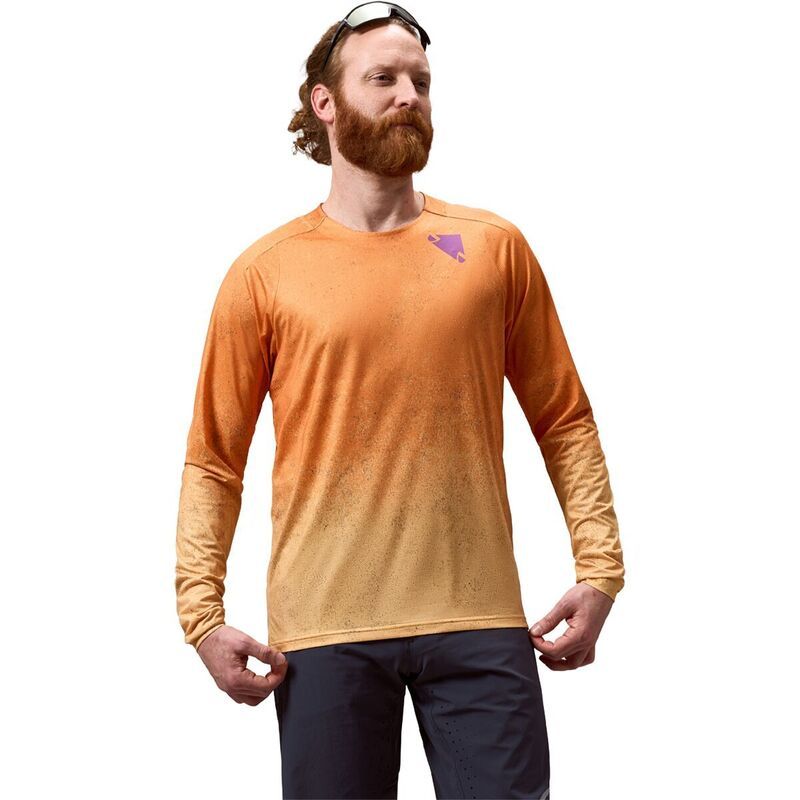 エンデュラ メンズ トップス Tシャツ プリント ジャージー 長袖 Endura Singletrack LongSleeve Print Jersey Mens End Orange オレンジ
