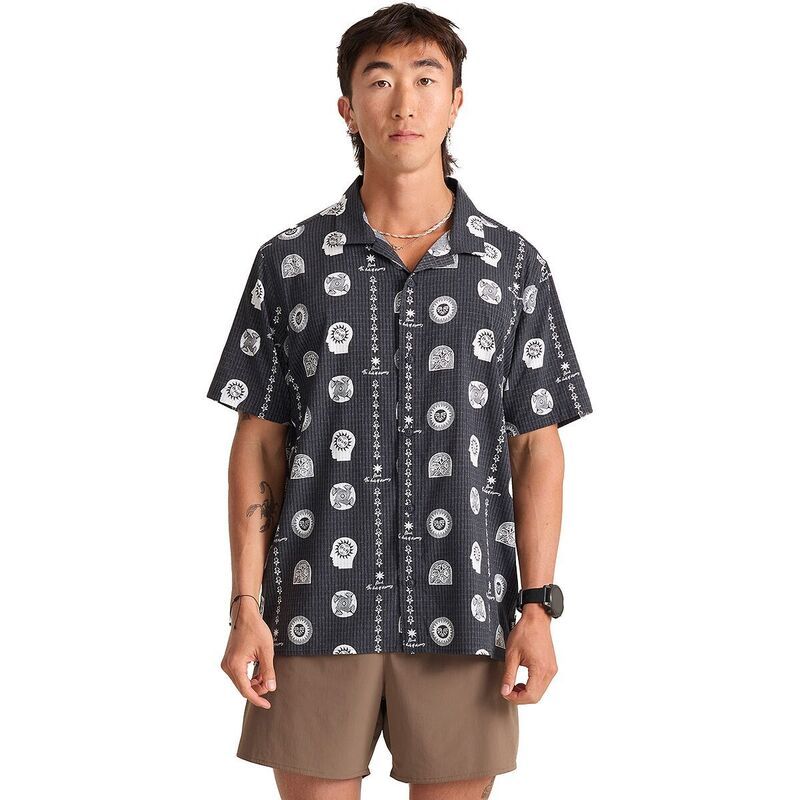 ローアク メンズ トップス シャツ 半袖 Roark Bless Up Trail ShortSleeve Shirt Mens Black Print ブラック