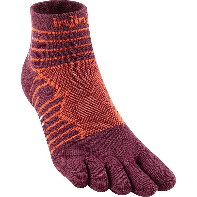 インジンジ メンズ アンダーウェア 靴下 ミニ Injinji Run Technical MiniCrew Sock Mahogany