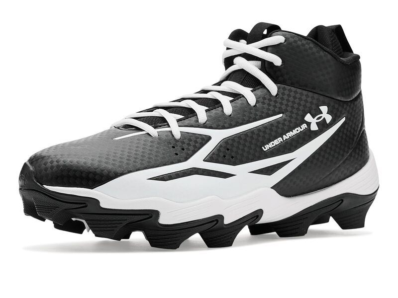 アンダーアーマー メンズ シューズ スニーカー Under Armour Spotlight Hammer Football Cleats BlackWhiteWhi ホワイト