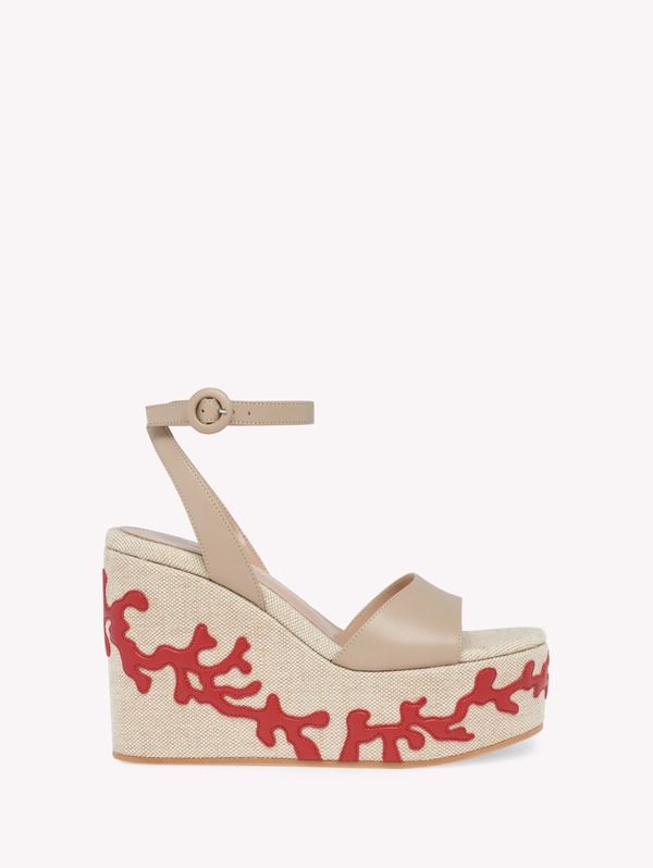 ジャンヴィト ロッシ レディース シューズ サンダル Gianvito Rossi Malia Sandals Beige Fabric And Nappa ベージュ