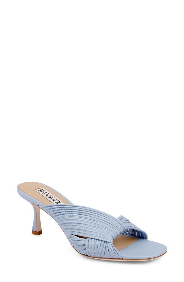 バッドグレイミッシカ レディース シューズ ヒール サンダル Badgley Mischka Collection Winta Slide Sandal Aqua Leather アクア