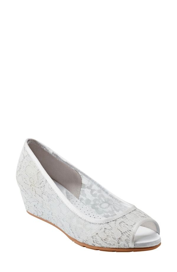 バンドリーノ レディース シューズ ヒール Bandolino Candras Peep Toe Wedge Pump Light Gray グレー