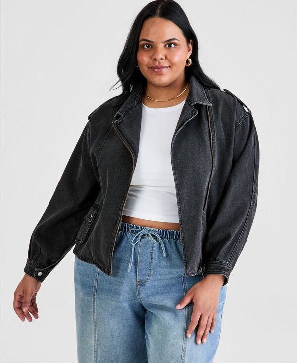 アンドノウディス レディース アウター ジャケット・ブルゾン デニム And Now This Womens Denim ZipFront Moto Jacket Macys Exclusive Bl