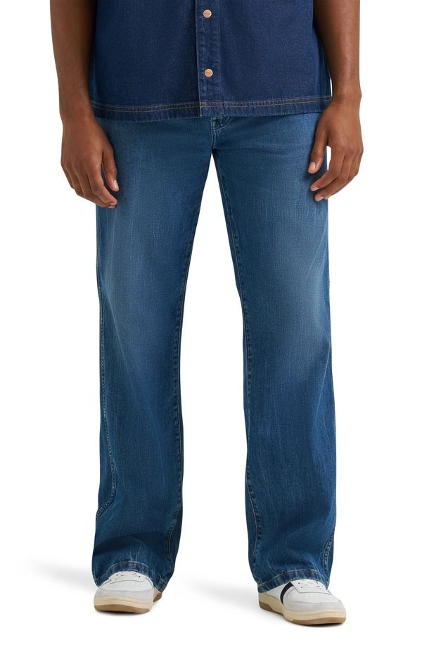 ラングラー メンズ ボトムス デニムパンツ ストレート ジーンズ Wrangler Loose Straight Leg Jeans Retro Blue ブルー