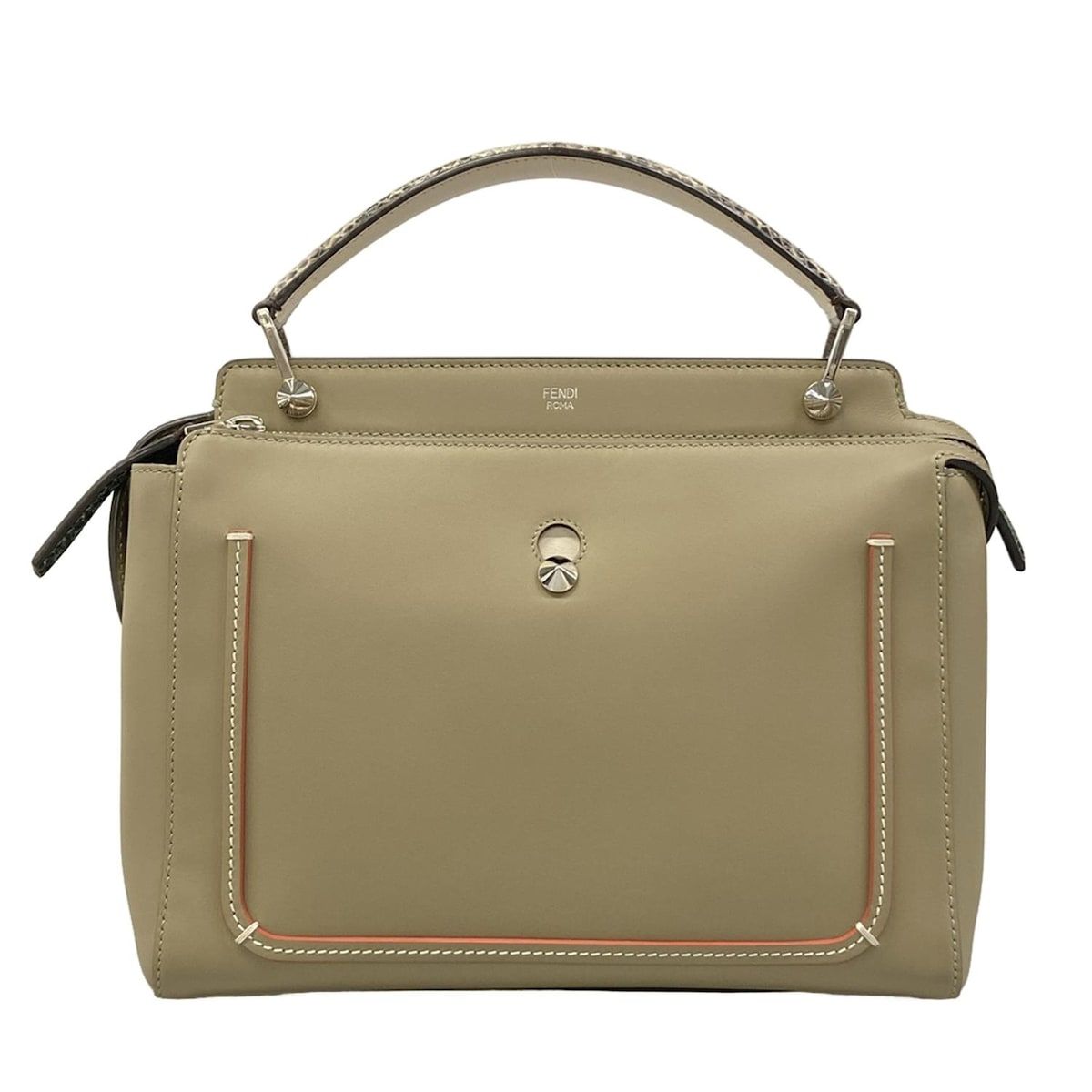 FENDI(フェンディ) ハンドバッグ美品 ドットコム 8BN293 グレーベージュ レザー