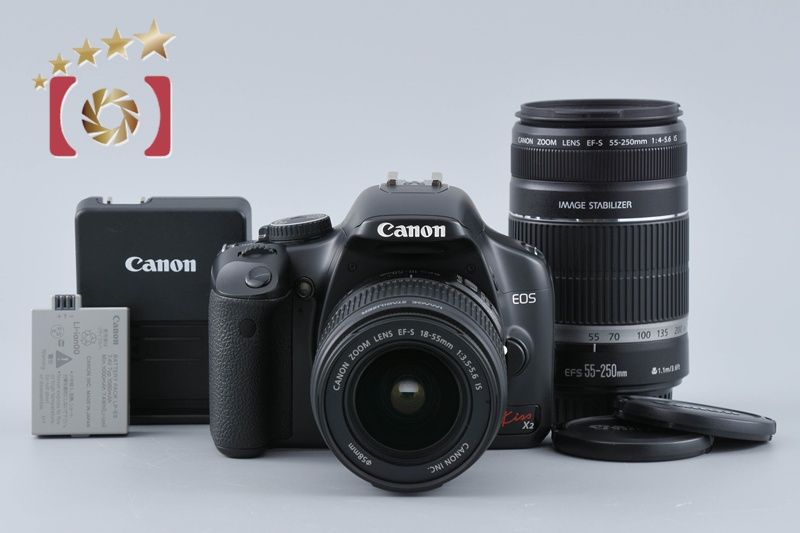 【中古】Canon キヤノン EOS Kiss X2 ダブルズームキット シャッター回数僅少