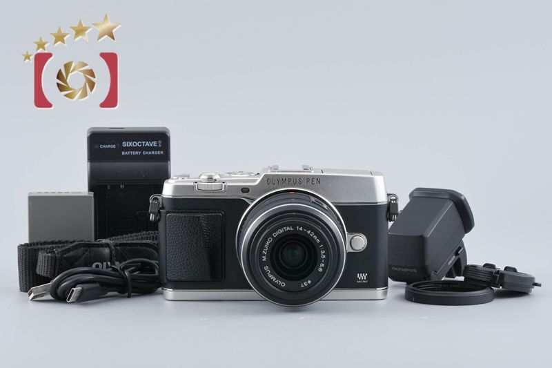【中古】OLYMPUS オリンパス PEN E-P5 シルバー 14-42mm レンズキット シャッター回数僅少