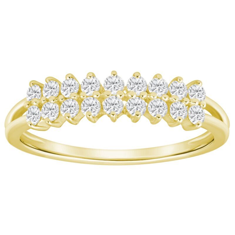 Alyson Layne レディース アクセサリー リング Alyson Layne 10k Gold 12 CaratW Lab Grown Diamond 2Row Band Ring 10k G