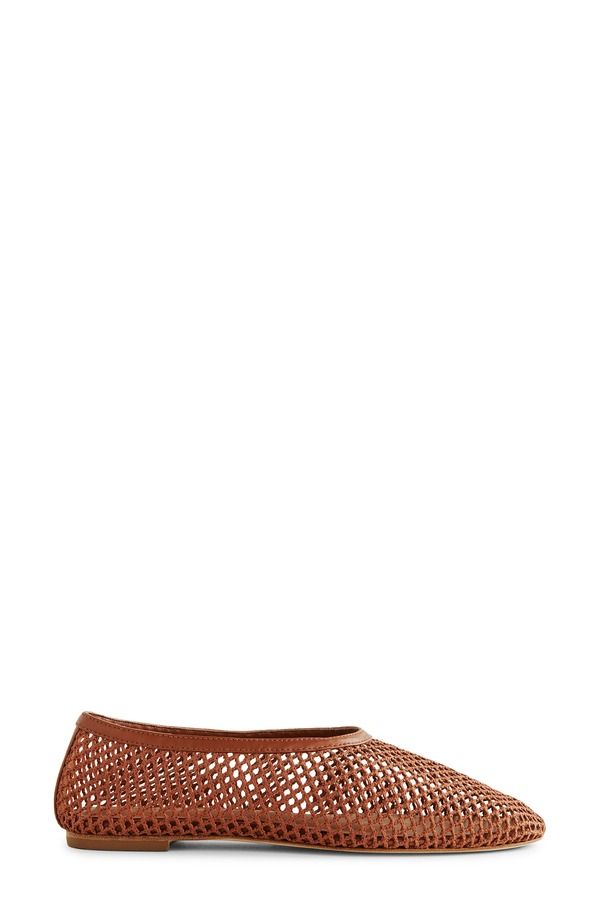 リフォーメーション レディース シューズ パンプス メッシュ Reformation Britt Mesh Ballet Flat Brown Crochet ブラウン